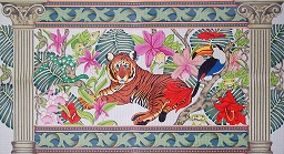 click here to view larger image of Neo-Classic Rug With Tiger (hand painted canvases)