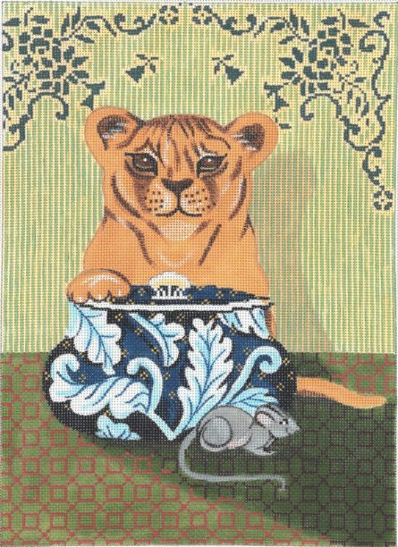 click here to view larger image of Baby Lion and Mouse (hand painted canvases)