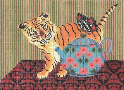 click here to view larger image of Baby Tiger And Butterfly (hand painted canvases)