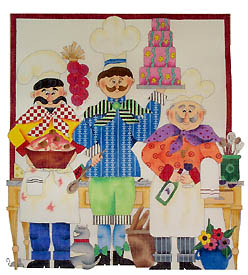 click here to view larger image of Too Many Chefs!! (hand painted canvases)