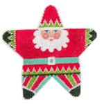 click here to view larger image of Holiday Santa Star (hand painted canvases)