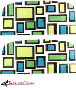 click here to view larger image of Retro Rectangle with Green, Teal and Brown (hand painted canvases)