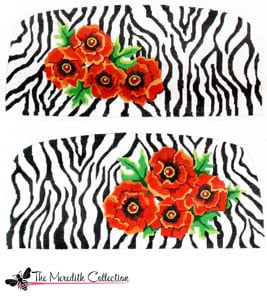 click here to view larger image of Zebra with Orange Poppies (hand painted canvases)