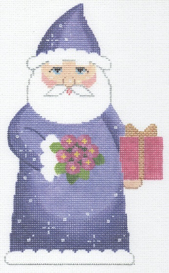 click here to view larger image of February Birthstone Santa (hand painted canvases)
