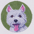 click here to view larger image of Westie Ornament (hand painted canvases)