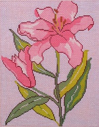 click here to view larger image of Pink Lily (hand painted canvases)