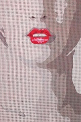 click here to view larger image of Silhouette Red Lips (hand painted canvases)