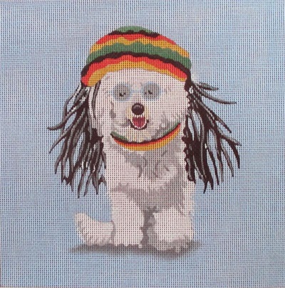 click here to view larger image of No Worries - Bichon (hand painted canvases)