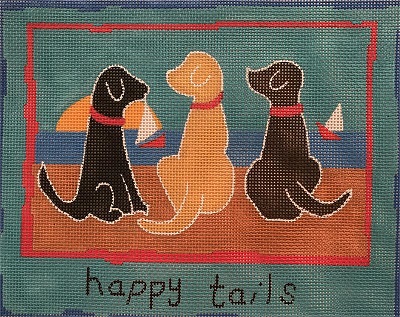click here to view larger image of Happy Tails (hand painted canvases)