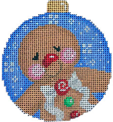 click here to view larger image of Gingerbread Boy / Dots Ball Ornament (hand painted canvases)