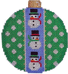 click here to view larger image of Snowman / Dots Ball Ornaments (hand painted canvases)