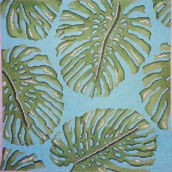 click here to view larger image of Palm Leaves (hand painted canvases)