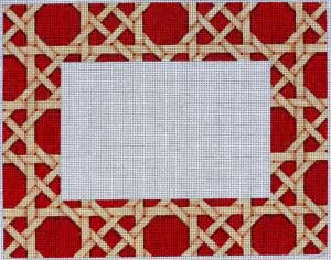 click here to view larger image of Camel / Red Caning Pattern Frame (hand painted canvases)
