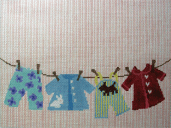 click here to view larger image of Little Girl Laundry Line Birth (hand painted canvases)