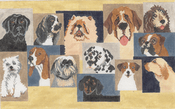 click here to view larger image of Dog Collage (hand painted canvases)