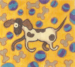 click here to view larger image of Running Dog on Yellow (hand painted canvases)