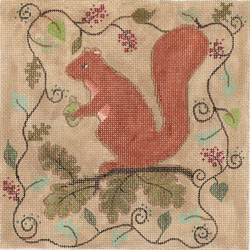 click here to view larger image of Squirrel & Oak (hand painted canvases)