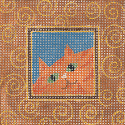 click here to view larger image of One Orange Cat (hand painted canvases)