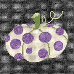 click here to view larger image of Purple Polka Dot Pumpkin (hand painted canvases)