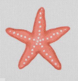 click here to view larger image of Seaside Starfish - Coral (hand painted canvases)