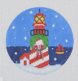 click here to view larger image of Lighthouse Ornament (hand painted canvases)