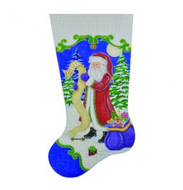 click here to view larger image of Old World Santa w/List Stocking (hand painted canvases)