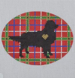 click here to view larger image of Plaid Golden Retriever Silhouette (hand painted canvases)