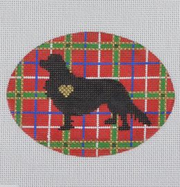 click here to view larger image of Plaid Cavalier Silhouette (hand painted canvases)