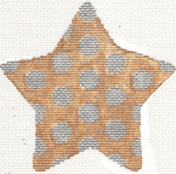 click here to view larger image of Star - Burlap Polka Dots (hand painted canvases)