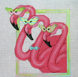 click here to view larger image of 3 Flamingos (hand painted canvases)