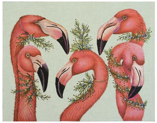 click here to view larger image of Flamingos (hand painted canvases)