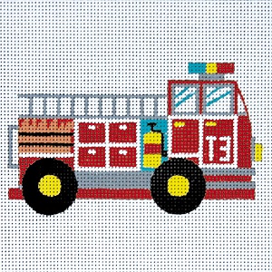 click here to view larger image of Small Fire Truck (hand painted canvases)