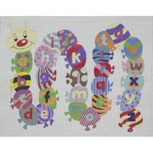 click here to view larger image of Caterpillar Alphabet (hand painted canvases)