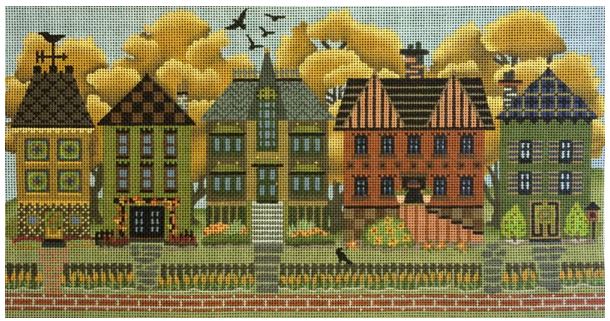 click here to view larger image of Autumn Houses (hand painted canvases)
