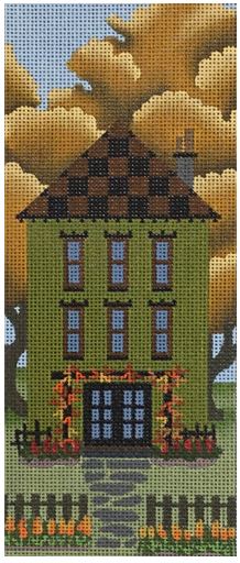 click here to view larger image of Green Autumn House (hand painted canvases)