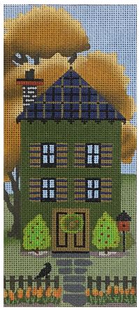 click here to view larger image of Dark Green Autumn House (hand painted canvases)