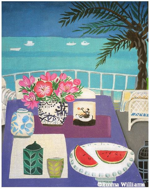 click here to view larger image of Tropic Terrace (hand painted canvases)
