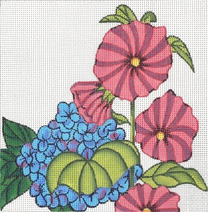 click here to view larger image of Hollyhocks Mini (hand painted canvases)