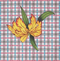 click here to view larger image of Tulips / Plaid (hand painted canvases)