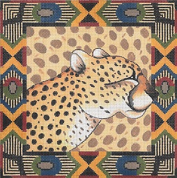 click here to view larger image of Cheetah / Tribal Border (hand painted canvases)