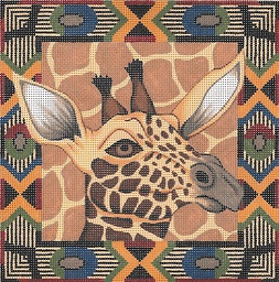 click here to view larger image of Giraffe / Tribal Border (hand painted canvases)