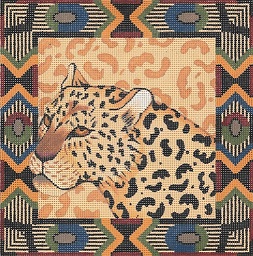 click here to view larger image of Leopard / Tribal Border (hand painted canvases)