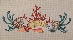 click here to view larger image of Seashell Pillow (hand painted canvases)