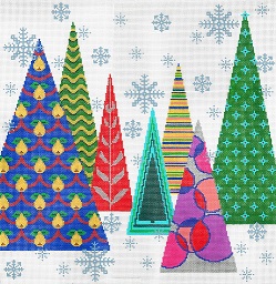 click here to view larger image of Christmas Tree Pillow (hand painted canvases)