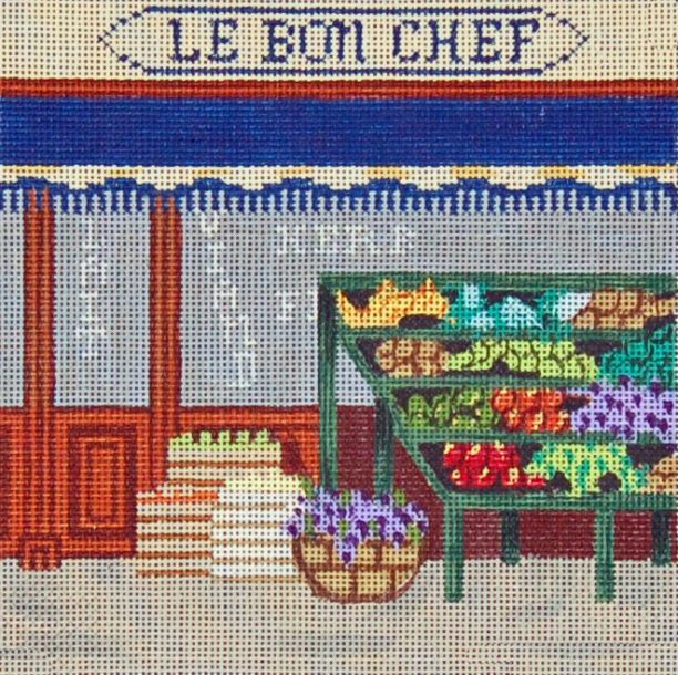 click here to view larger image of French Scenes - Grocery Store (hand painted canvases)