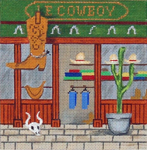 click here to view larger image of French Scenes - Cowboys (hand painted canvases)