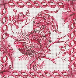 click here to view larger image of Toile - Red Rooster (hand painted canvases)