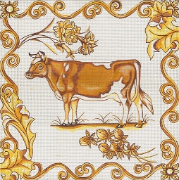 click here to view larger image of Toile - Golden Cow (hand painted canvases)