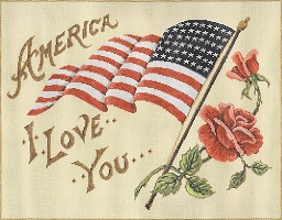 click here to view larger image of America I Love You (hand painted canvases)