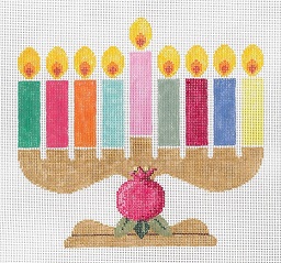 click here to view larger image of Hanukkiah (hand painted canvases)
